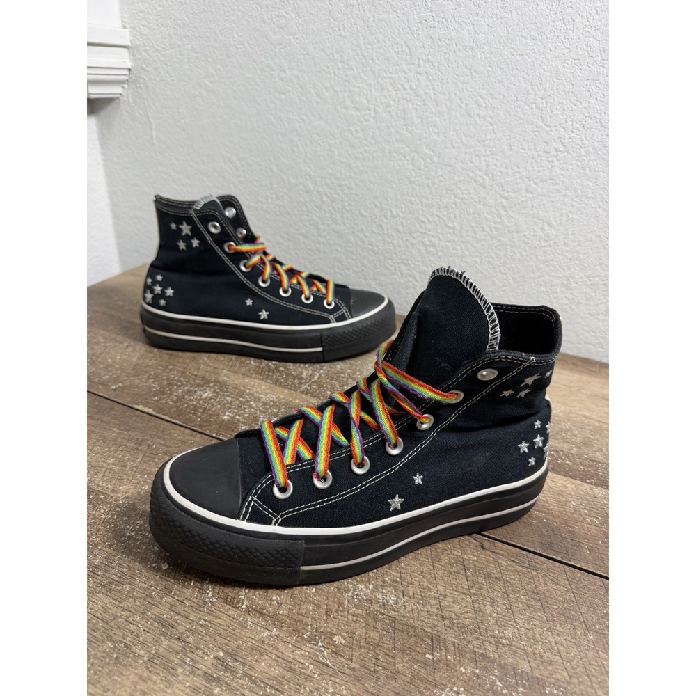 Converse By You Chuck Taylor Lift Platform High Rainbow Women's 8.5 Pride - Picture 2 of 8